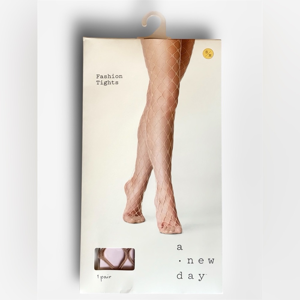 NIP A New Day Fashion Large Net Fishnets in Honey Beige - S/M